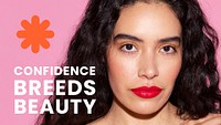 Confidence breeds beauty presentation template psd