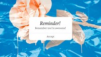 Abstract flower YouTube thumbnail template, reminder notification aesthetic psd