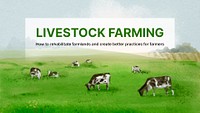 Livestock farming PowerPoint template, watercolor landscape psd