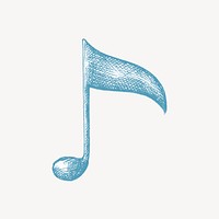 Musical note, vintage music graphic psd