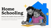 Homeschooling ppt presentation template, education design psd