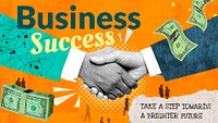 Business success Facebook cover template, remix media design psd