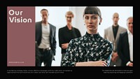 Business vision PowerPoint editable template, businesswoman photo psd