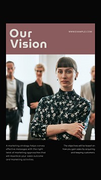 Business vision Instagram story template, businesswoman photo psd