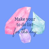 Aesthetic crystals Instagram post template, watercolor design psd