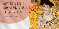 Adele Bloch-Bauer Twitter post template, Gustav Klimt's artwork remixed by rawpixel psd