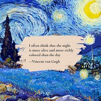 Van Gogh Facebook post template, Starry Night painting remixed by rawpixel psd