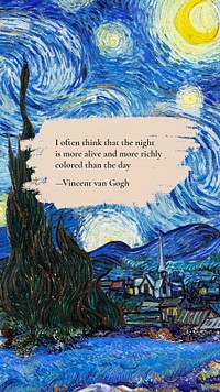 Van Gogh Instagram story template, Starry Night painting remixed by rawpixel psd