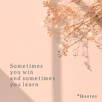 Life quote instagram post template, window shadow, editable text psd