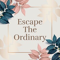 Botanical social media post template, small business, editable text psd