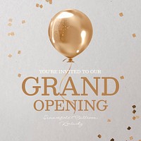 Grand opening Instagram post template, editable text psd