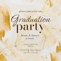 Graduation party Instagram post template, editable text psd