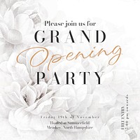 Grand opening Instagram post template, editable text psd