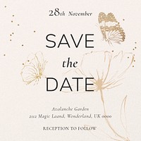 Wedding RSVP Instagram post template, editable text psd