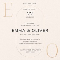 Wedding reception Instagram post template, editable text psd