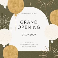 Grand opening Instagram post template, editable text psd