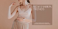 Fashion aesthetic Twitter post template, shopping ad psd
