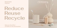 Sustainable business Twitter post template, recycle campaign psd
