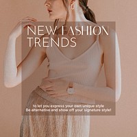 Fashion aesthetic Instagram post template, shopping ad psd