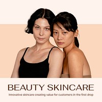 Beauty, skincare Instagram post template, business ad psd