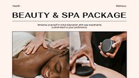 Beauty, spa PowerPoint editable template, wellness business ad psd