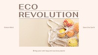 Eco revolution PowerPoint editable template, sustainable business ad psd