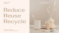 Sustainable business PowerPoint editable template, recycle campaign psd