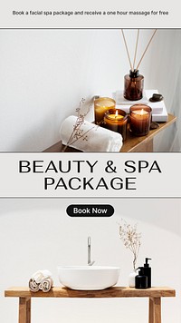 Beauty, spa Instagram story template, wellness business ad psd