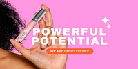 Cruelty-free makeup Twitter post template, business ad psd