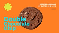 Chocolate cookie PowerPoint presentation template, dessert quote psd