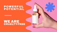 Cruelty-free skincare presentation editable template, business ad psd