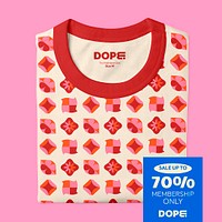 Fashion, sale Instagram post template, pink retro t-shirt photo psd