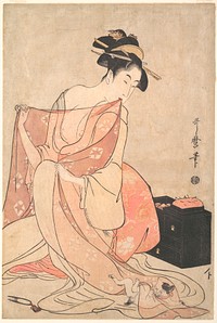 A Woman and a Cat. Original public domain image from the MET museum.