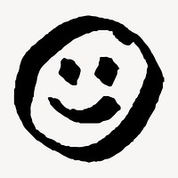 Smiling emoji doodle, simple design 