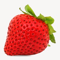 Strawberry fruit, isolated food image psd
