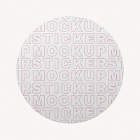 Sticker badge mockup, circle shape design psd