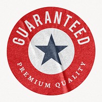 Quality  guaranteed  round sticker, red design