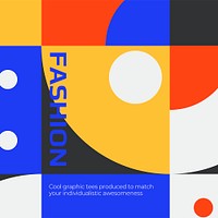 Abstract bauhaus Instagram post template, fashion ad psd