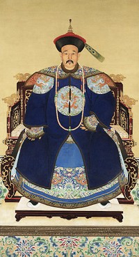 Chinese ancestral portrait of a prince (18th century) vintage painting. Original public domain image from the Minneapolis Institute of Art.   Digitally enhanced by rawpixel.