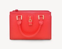 Red women's bag, isolated apparel image psd