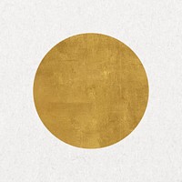 Gold textured circle, geometric shape psd