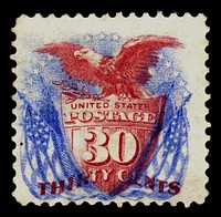 30c Shield, Eagle & Flags re-issue single