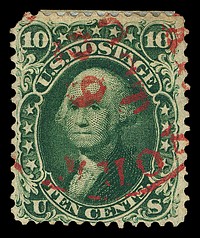 10c Washington type 1 single