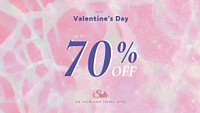 Valentine’s sale editable template psd for social media ads with 70% off text