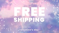 Valentine’s sale editable template psd for social media ads with free shipping text