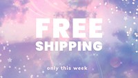 Free shipping promotion template psd for social media post