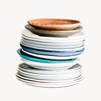 Stack plates, isolated on white background