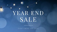 Year end sale psd social media editable template with bokeh lights