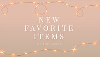 New favorite items psd social media editable template with glowing wired lights