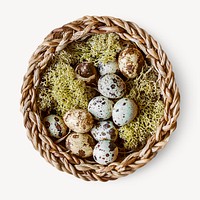 Easter eggs collage element, isolated image psd